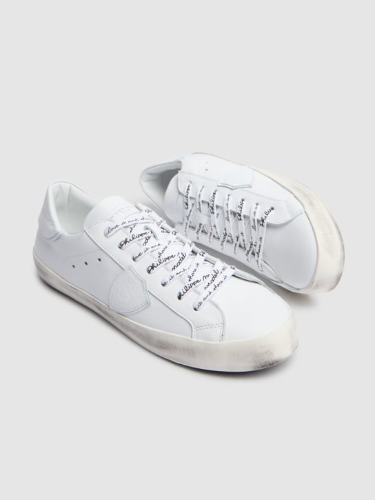 PHILIPPE MODEL: Paris leather lace-up sneakers - White - kids-girls_1 | Luisa Via Roma