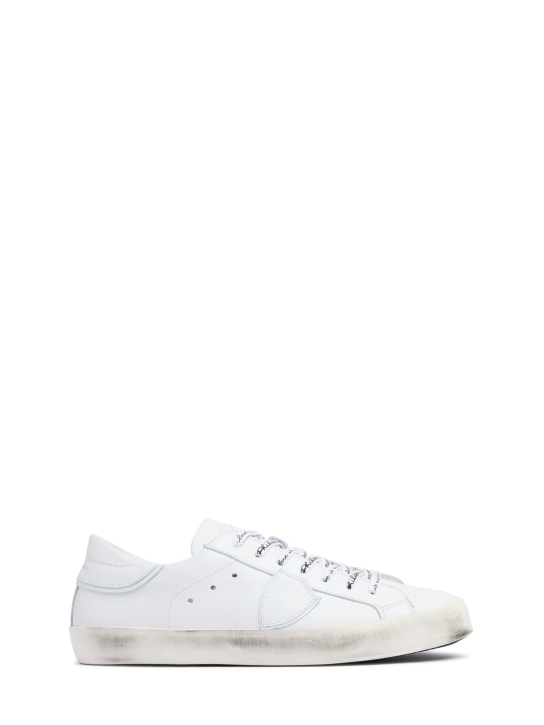 PHILIPPE MODEL: Paris leather lace-up sneakers - White - kids-girls_0 | Luisa Via Roma