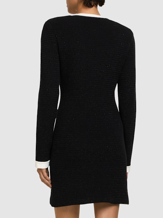 Self-portrait: Knit mini dress - Black - women_2 | Luisa Via Roma