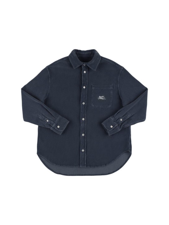 Etro: コットンブレンドベルベットシャツ - kids-boys_0 | Luisa Via Roma