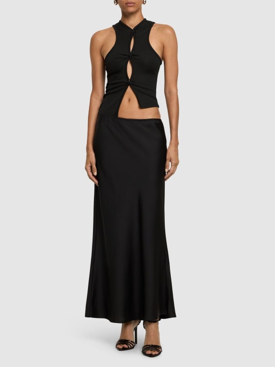 Christopher Esber: Vestido midi de satén - Negro - women_1 | Luisa Via Roma