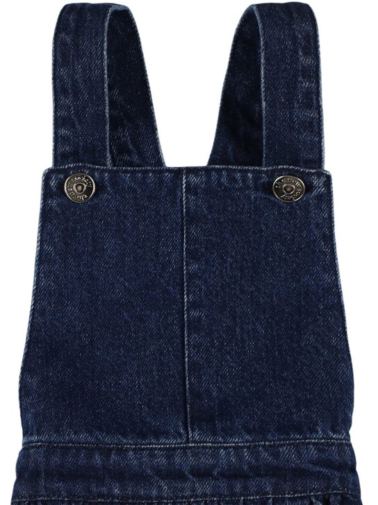 The New Society: Embroidered denim overall dress - Dark Blue - kids-girls_1 | Luisa Via Roma