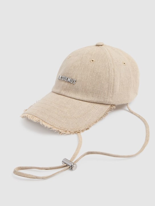 Jacquemus: Baumwollmischkappe „La Casquette Artichaut“ - Light Greige - men_1 | Luisa Via Roma