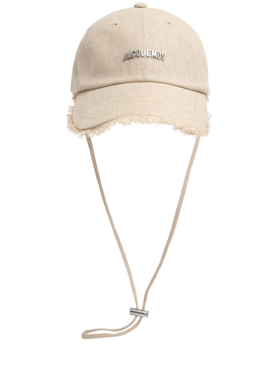 Jacquemus: Baumwollmischkappe „La Casquette Artichaut“ - Light Greige - men_0 | Luisa Via Roma