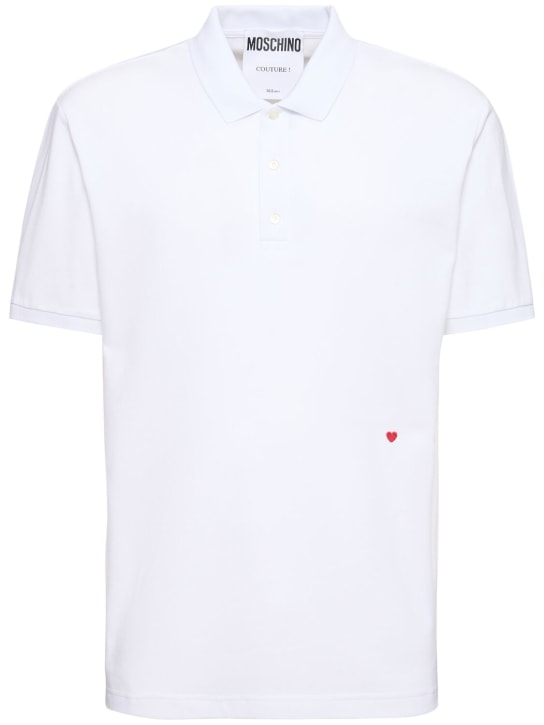 Moschino: Heart ポロシャツ - ホワイト - men_0 | Luisa Via Roma