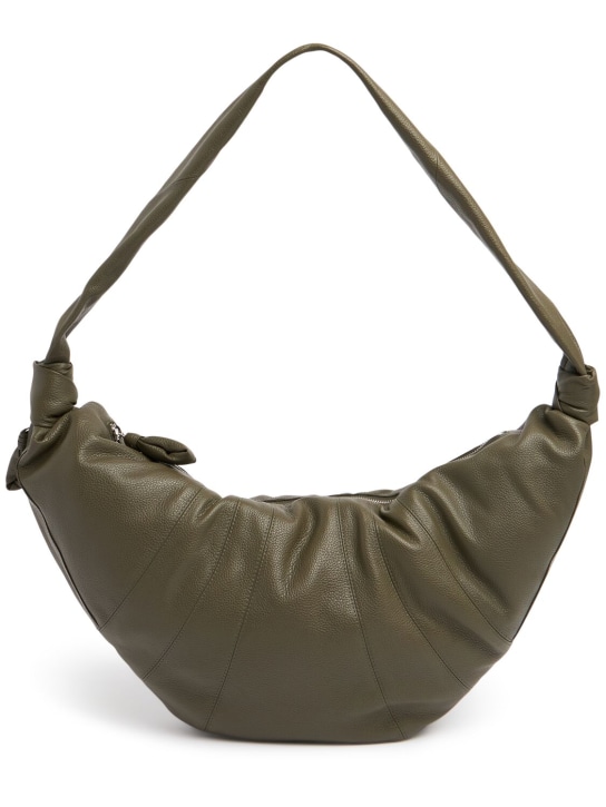 Lemaire: Large Croissant grain leather bag - Dark Moss - women_0 | Luisa Via Roma