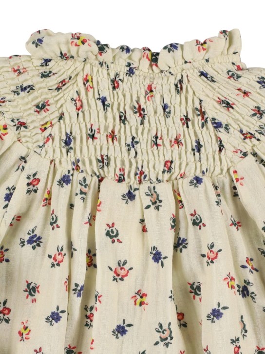 The New Society: Camicia in mussola di cotone stampata - Crema - kids-girls_1 | Luisa Via Roma