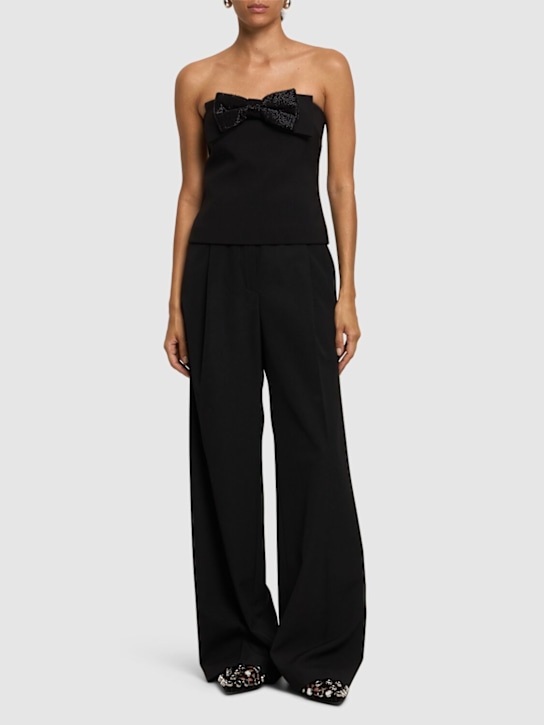 Self-portrait: Crepe bandeau top - Black - women_1 | Luisa Via Roma