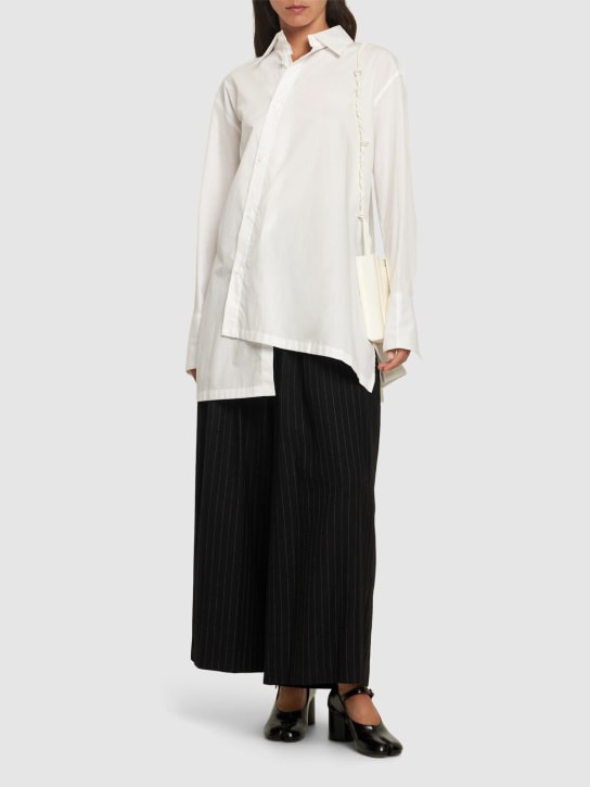 Yohji Yamamoto: Asymmetric cotton poplin shirt - White - women_1 | Luisa Via Roma