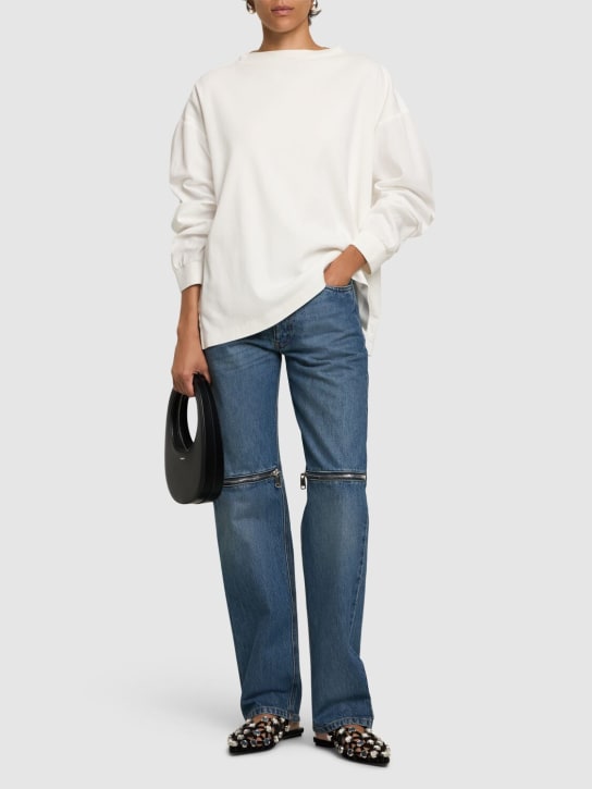 Coperni: Pantalon ample en denim détails zippés - Blue Vintage - women_1 | Luisa Via Roma