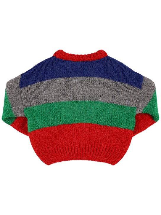 The New Society: Striped acrylic blend knit sweater - Multicolor - kids-boys_2 | Luisa Via Roma