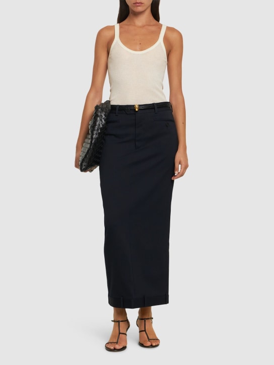 BETTTER: Upside down cotton skirt - Navy - women_1 | Luisa Via Roma