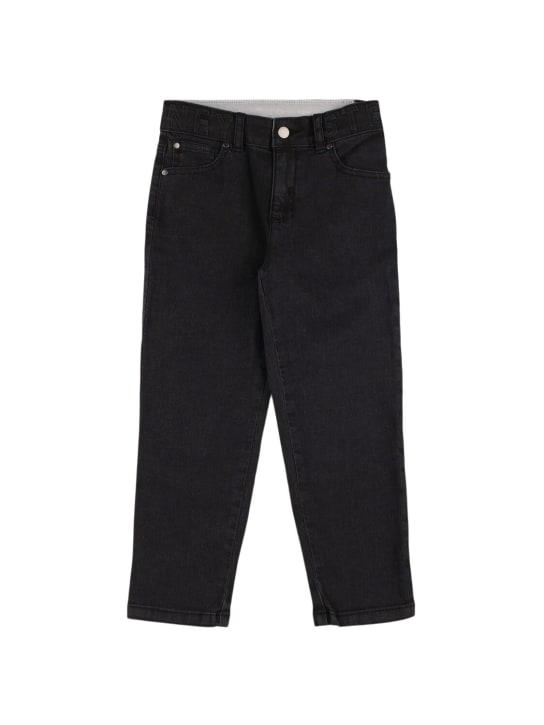 Stella Mccartney Kids: Pantalones de denim de algodón stretch - Negro - kids-boys_0 | Luisa Via Roma