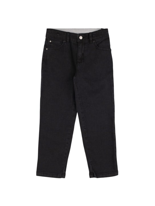 Stella Mccartney Kids: Pantalon en denim de coton stretch - Noir - kids-boys_0 | Luisa Via Roma