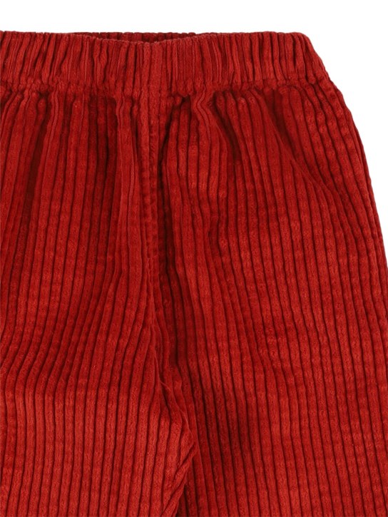 The New Society: Pantaloni in cotone millerighe - Rosso Scuro - kids-boys_1 | Luisa Via Roma