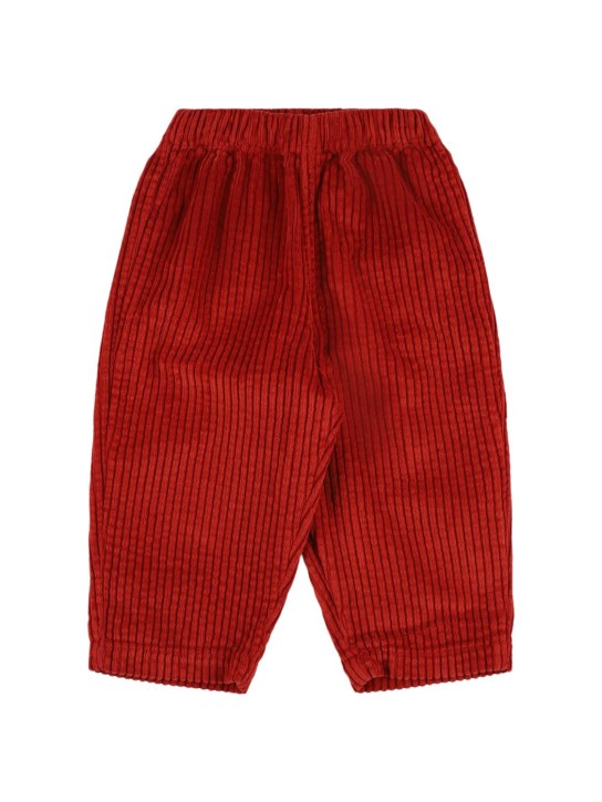 The New Society: Pantalones de pana de algodón - Rojo Oscuro - kids-boys_0 | Luisa Via Roma