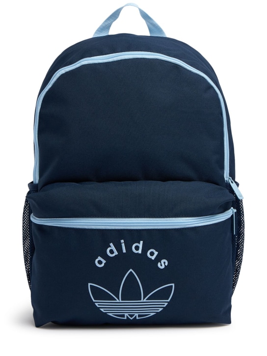 adidas Originals: Logo print recycled poly backpack - Dark Blue - kids-girls_0 | Luisa Via Roma