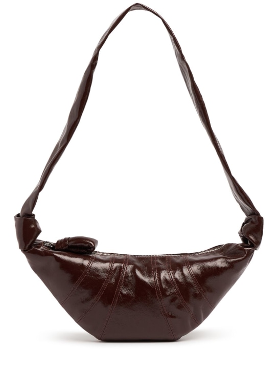 Lemaire: Bolso pequeño Croissant de lona - Chocolate - women_0 | Luisa Via Roma