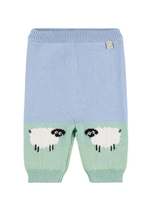 Stella Mccartney Kids: Cotton intarsia knit pants - Renkli - kids-boys_0 | Luisa Via Roma
