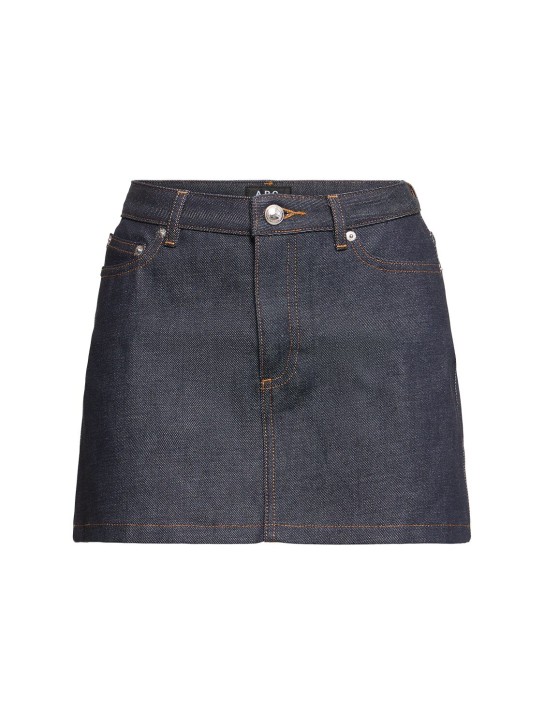 A.P.C.: Cotton denim mini skirt - women_0 | Luisa Via Roma