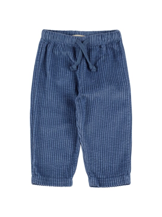 The New Society: Cotton corduroy pants - Blue - kids-boys_0 | Luisa Via Roma