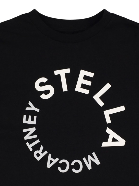 Stella Mccartney Kids: Printed cotton jersey t-shirt - Black - kids-boys_1 | Luisa Via Roma