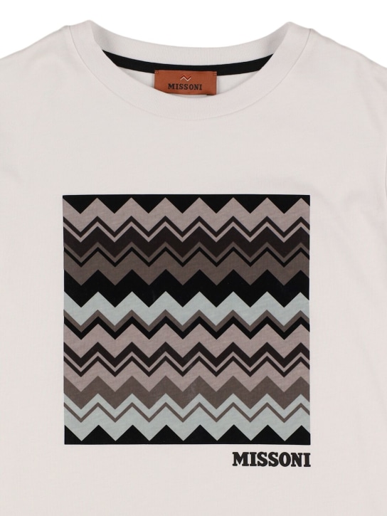 Missoni: Printed cotton jersey t-shirt - White/Black - kids-boys_1 | Luisa Via Roma