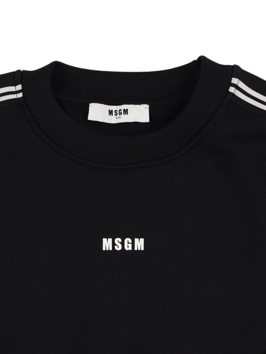 MSGM: Felpa cropped con logo - kids-girls_1 | Luisa Via Roma