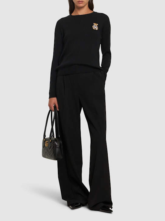 Moschino: Wool ribbed knit sweater - women_1 | Luisa Via Roma