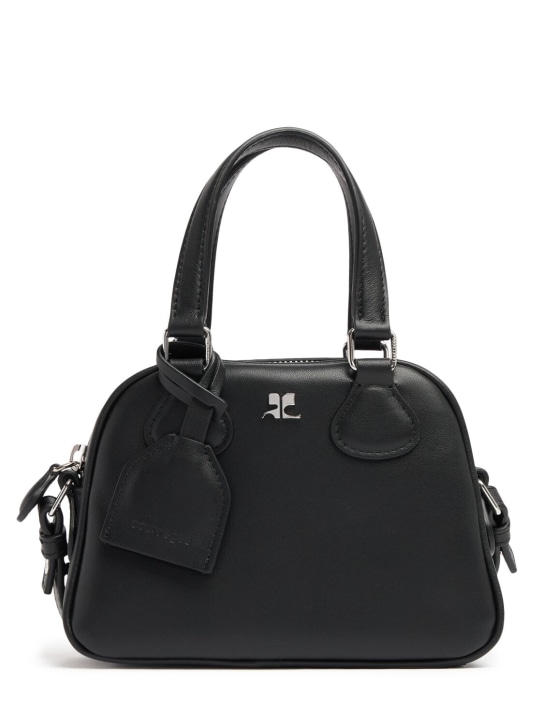 Courreges: Mini Bowling leather bag - Black - women_0 | Luisa Via Roma