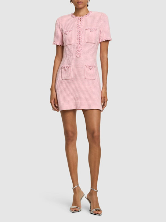 Self-portrait: Textured knit mini dress - women_1 | Luisa Via Roma
