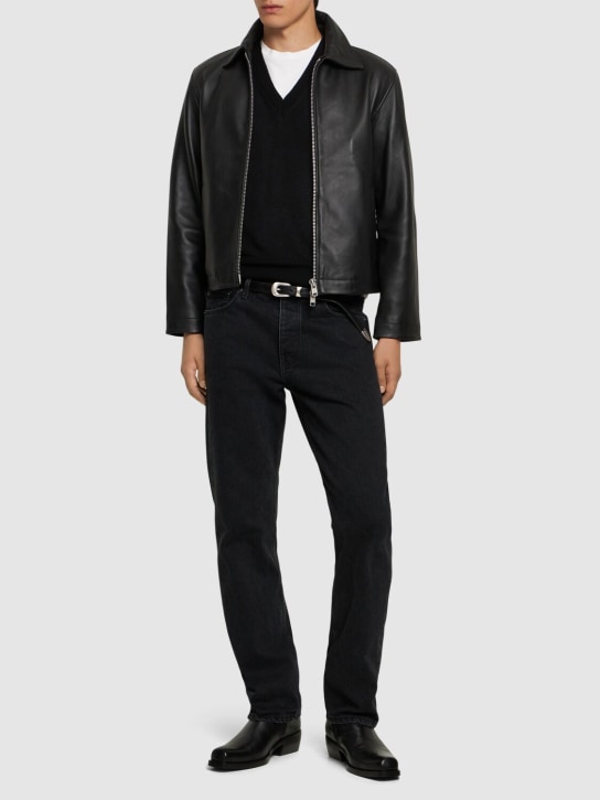 SUNFLOWER: Short leather jacket - Black - men_1 | Luisa Via Roma