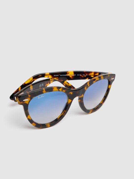 Ray-Ban: Lunettes de soleil rondes en acétate - Écaille De Tortue/Bleu - women_1 | Luisa Via Roma