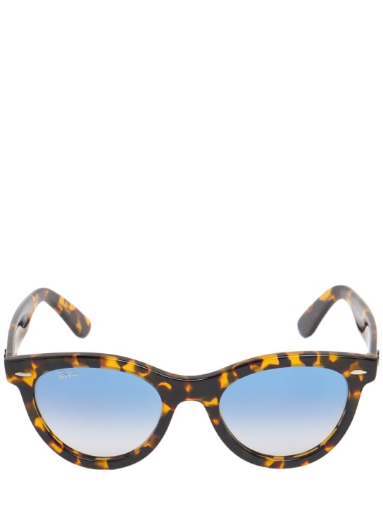 Ray-Ban: Round acetate sunglasses - Tortoiseshell/Blue - women_0 | Luisa Via Roma