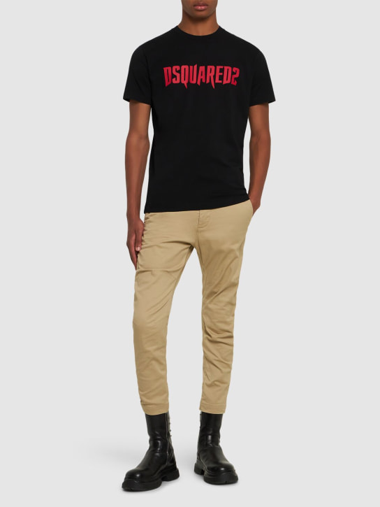 Dsquared2: Cool fit logo t-shirt - Black - men_1 | Luisa Via Roma