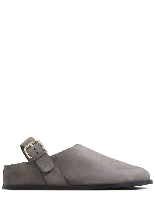 A.EMERY: 20mm Louis suede clogs - Grey - women_0 | Luisa Via Roma