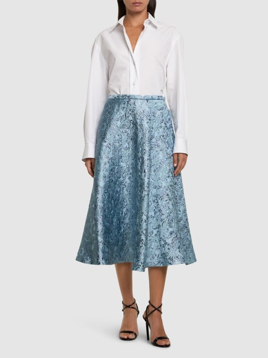 Gucci: Silk blend skirt - Glossy Sky - women_1 | Luisa Via Roma