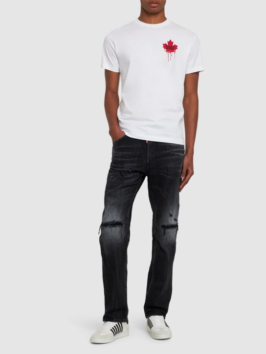 Dsquared2: 642 Cotton denim jeans - Black - men_1 | Luisa Via Roma