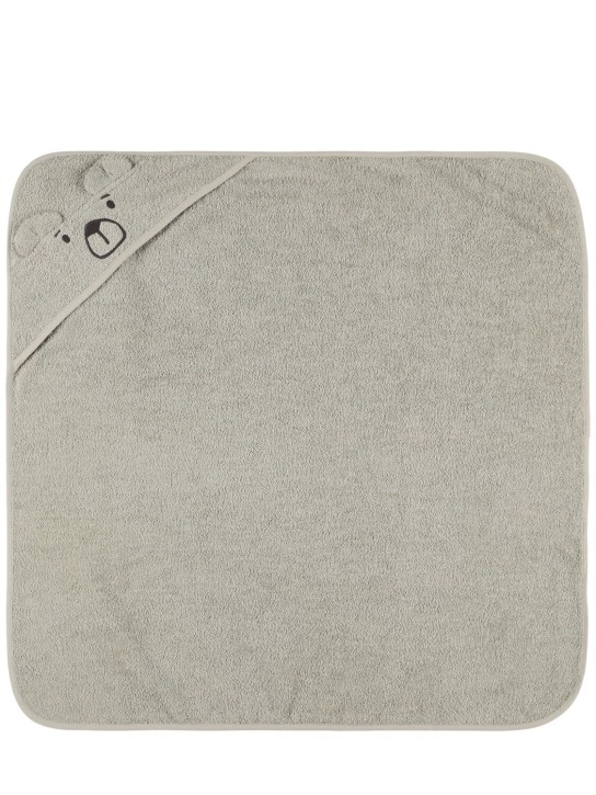 Liewood: Bear organic cotton hooded towel - Light Blue - kids-girls_0 | Luisa Via Roma