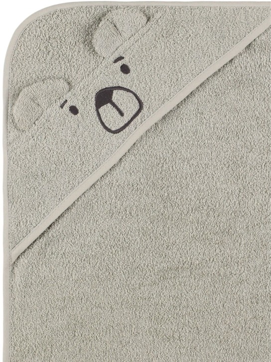 Liewood: Bear organic cotton hooded towel - Light Blue - kids-girls_1 | Luisa Via Roma