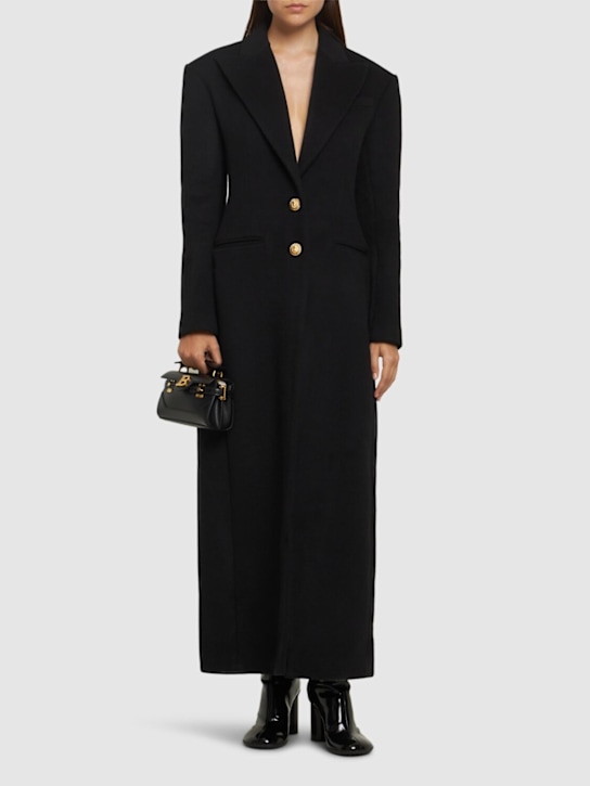 Balmain: Wool & cashmere long coat - women_1 | Luisa Via Roma