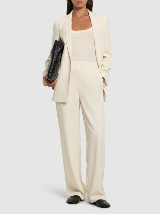 Theory: Double pleated straight pants - White - women_1 | Luisa Via Roma