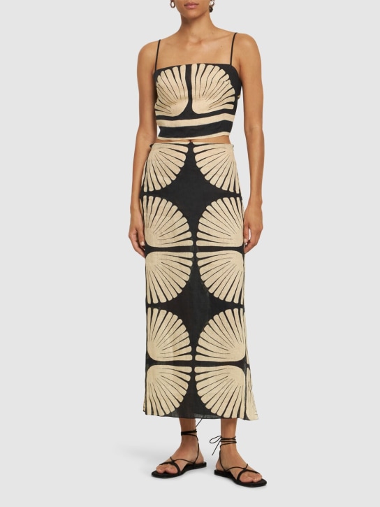 Johanna Ortiz: Tree Soul linen crop top - women_1 | Luisa Via Roma