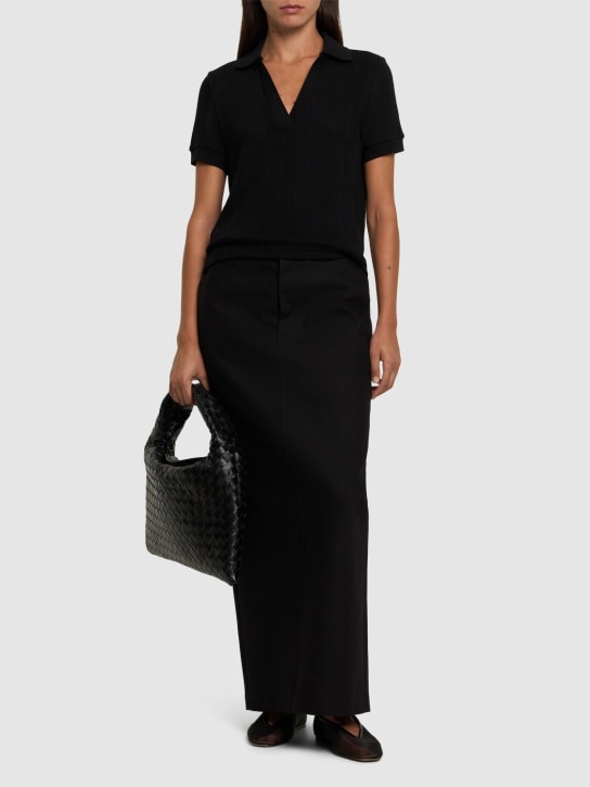 A.P.C.: Ophelia cotton polo top - Black - women_1 | Luisa Via Roma