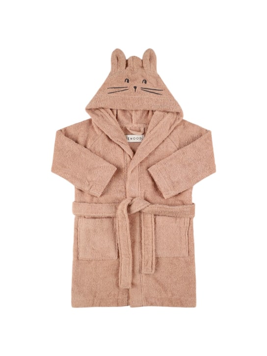 Liewood: Organic cotton hooded bathrobe - Pink - kids-girls_0 | Luisa Via Roma