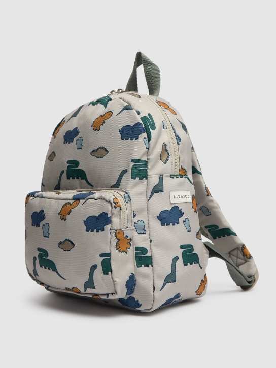 Liewood: Dino print recycled poly backpack - White/Multi - kids-girls_1 | Luisa Via Roma