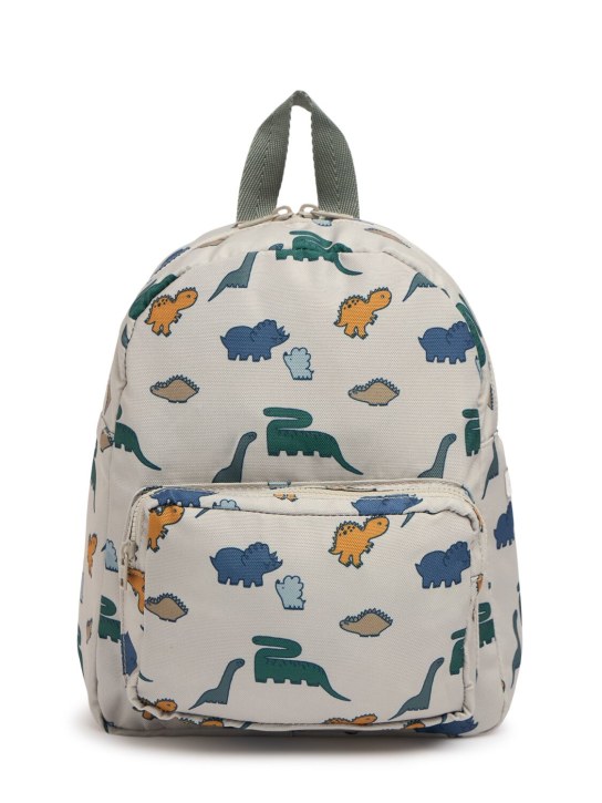 Liewood: Dino print recycled poly backpack - White/Multi - kids-boys_0 | Luisa Via Roma