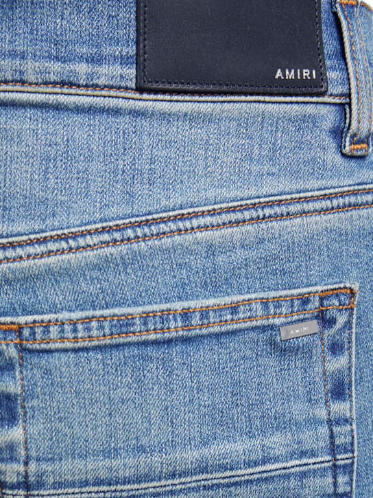 Amiri: 15cm Stack cotton denim jeans - Dark Indigo - men_4 | Luisa Via Roma