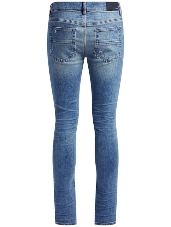Amiri: 15cm Stack cotton denim jeans - Dark Indigo - men_3 | Luisa Via Roma