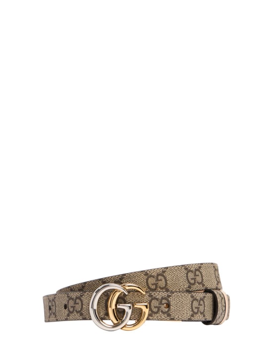 Gucci: 20mm GG Marmont canvas belt - 檀木黑 - women_0 | Luisa Via Roma